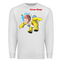 Oatmeal Heather curious george happy astronaut portrait t shirt Premium Sweatshirt - linhVisuals