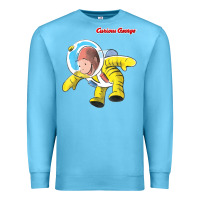 Ocean Blue curious george happy astronaut portrait t shirt Premium Sweatshirt - linhVisuals