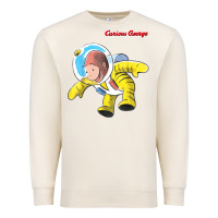 Sandshell curious george happy astronaut portrait t shirt Premium Sweatshirt - linhVisuals