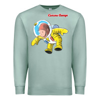 Seafoam curious george happy astronaut portrait t shirt Premium Sweatshirt - linhVisuals
