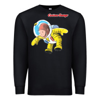 Black curious george happy astronaut portrait t shirt Premium Sweatshirt - linhVisuals