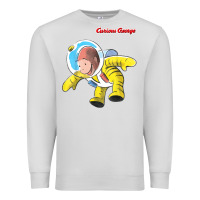 Dove Grey curious george happy astronaut portrait t shirt Premium Sweatshirt - linhVisuals