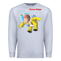 Heather Grey curious george happy astronaut portrait t shirt Premium Sweatshirt - linhVisuals