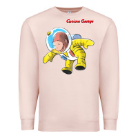 Pale Pink curious george happy astronaut portrait t shirt Premium Sweatshirt - linhVisuals