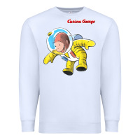 White curious george happy astronaut portrait t shirt Premium Sweatshirt - linhVisuals