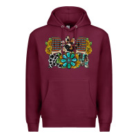 Burgundy dog mom western Premium Hoodie - RacoonDesign