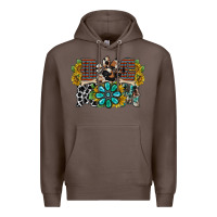 Coffee dog mom western Premium Hoodie - RacoonDesign