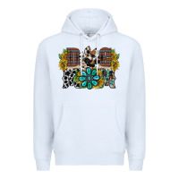 White dog mom western Premium Hoodie - RacoonDesign