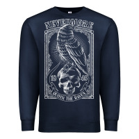 Navy edgar allen poe the raven nevermore t shirt Premium Sweatshirt - linhVisuals
