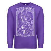 Purple edgar allen poe the raven nevermore t shirt Premium Sweatshirt - linhVisuals