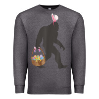 Charcoal Heather funny bigfoot easter design with easter basket and bigfoot t shirt Premium Sweatshirt - linhVisuals