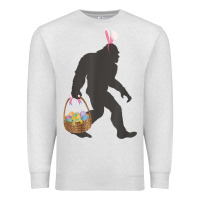 Oatmeal Heather funny bigfoot easter design with easter basket and bigfoot t shirt Premium Sweatshirt - linhVisuals