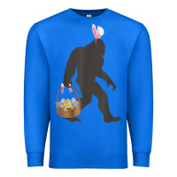 True Royal funny bigfoot easter design with easter basket and bigfoot t shirt Premium Sweatshirt - linhVisuals