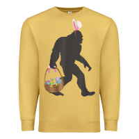 Antique Gold funny bigfoot easter design with easter basket and bigfoot t shirt Premium Sweatshirt - linhVisuals