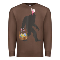 Chestnut funny bigfoot easter design with easter basket and bigfoot t shirt Premium Sweatshirt - linhVisuals