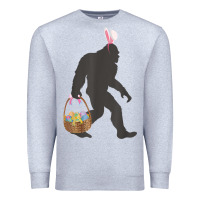 Heather Grey funny bigfoot easter design with easter basket and bigfoot t shirt Premium Sweatshirt - linhVisuals
