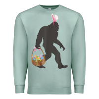 Seafoam funny bigfoot easter design with easter basket and bigfoot t shirt Premium Sweatshirt - linhVisuals