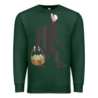 Sports Green funny bigfoot easter design with easter basket and bigfoot t shirt Premium Sweatshirt - linhVisuals