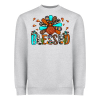 Heather Grey blessed turkey Heavyweight Sweatshirt - JahusDesignShop