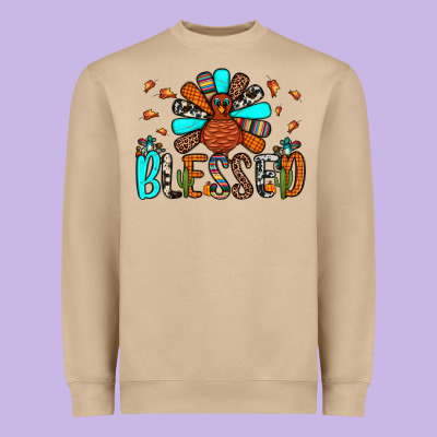 Blessed Turkey Heavyweight Sweatshirt Designed By Jahusdesignshop