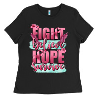 Black fight believe hope survive cancer awareness Ladies Tee - FaDigitalArtStudio