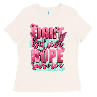 Bone fight believe hope survive cancer awareness Ladies Tee - FaDigitalArtStudio