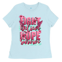 Fight Believe Hope Survive Cancer Awareness Ladies Tee | Teevron