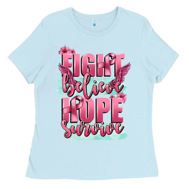 Fight Believe Hope Survive Cancer Awareness Ladies Tee by FaDigitalArtStudio | Teevron