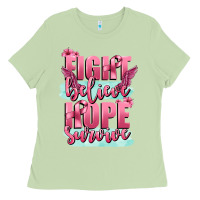 Matcha fight believe hope survive cancer awareness Ladies Tee - FaDigitalArtStudio