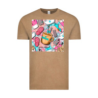 Vintage Coffee hospital nurse coffee cups with leopard seamless pattern bbs Vintage Tee - BundleAndBundleShop