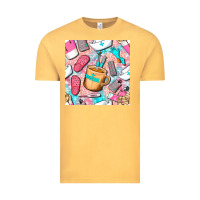 Vintage Mustard hospital nurse coffee cups with leopard seamless pattern bbs Vintage Tee - BundleAndBundleShop