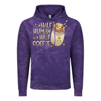Cloud Purple Half Human Half Coffee Vintage Hoodie - CowhideDigitalArt
