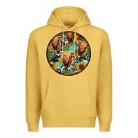 Antique Gold Highland Cow Pattern Premium Hoodie - Jasminsmagicworld