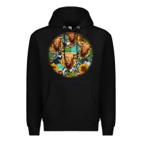 Black Highland Cow Pattern Premium Hoodie - Jasminsmagicworld