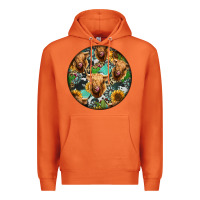 Carrot Highland Cow Pattern Premium Hoodie - Jasminsmagicworld