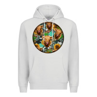Dove Grey Highland Cow Pattern Premium Hoodie - Jasminsmagicworld