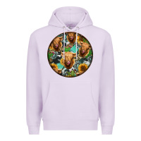 Lilac Highland Cow Pattern Premium Hoodie - Jasminsmagicworld