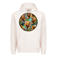 Pale Pink Highland Cow Pattern Premium Hoodie - Jasminsmagicworld