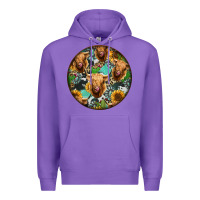 Purple Highland Cow Pattern Premium Hoodie - Jasminsmagicworld