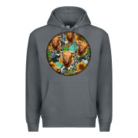 Rock Highland Cow Pattern Premium Hoodie - Jasminsmagicworld