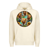 Sandshell Highland Cow Pattern Premium Hoodie - Jasminsmagicworld