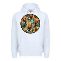 White Highland Cow Pattern Premium Hoodie - Jasminsmagicworld