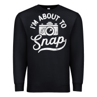 Black i'm about to snap photography photographer camera men women t shirt Premium Sweatshirt - linhVisuals