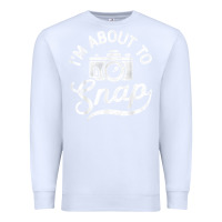 White i'm about to snap photography photographer camera men women t shirt Premium Sweatshirt - linhVisuals
