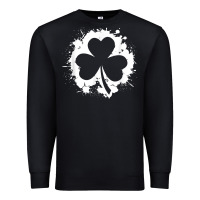 Black irish pride clover leaf  saint irish pats st. patrick's day t shirt Premium Sweatshirt - linhVisuals