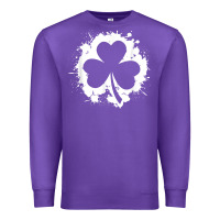 Purple irish pride clover leaf  saint irish pats st. patrick's day t shirt Premium Sweatshirt - linhVisuals