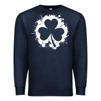 Navy irish pride clover leaf  saint irish pats st. patrick's day t shirt Premium Sweatshirt - linhVisuals