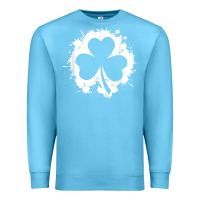 Ocean Blue irish pride clover leaf  saint irish pats st. patrick's day t shirt Premium Sweatshirt - linhVisuals