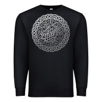 Black ireland celtic knotwork design ornament wolf original celtic pullover Premium Sweatshirt - linhVisuals