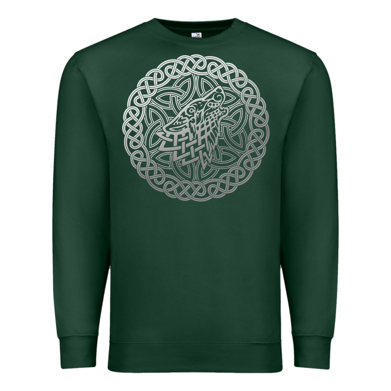 Ireland Celtic Knotwork Design Ornament Wolf Original Celtic Pullover Premium Sweatshirt by linhVisuals | Teevron